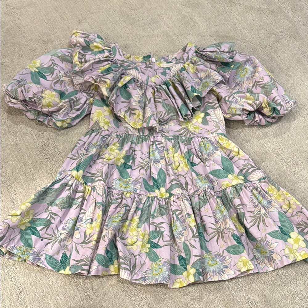 Floral Kids Dress in Pink and Green